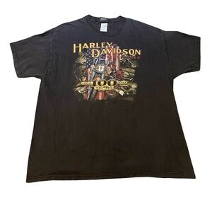 Harley-Davidson faded Black Short Sleeve Tee with Graphic Design vintage 2002/XL